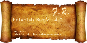 Fridrich Renátó névjegykártya